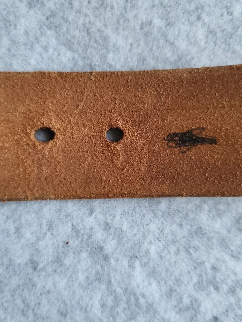 Vintage Looper Western Belt Mens 38 Brown Leather Embossed Tooled Handmade USA